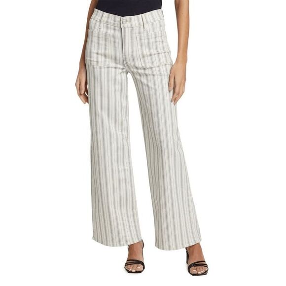 Frame Denim Pants - FRAME Denim Striped Le Slim Palazzo Striped Boot-Cut Pants 25